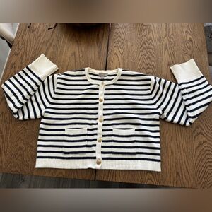 J Crew striped cardigan (relaxed Emilie sweater)
